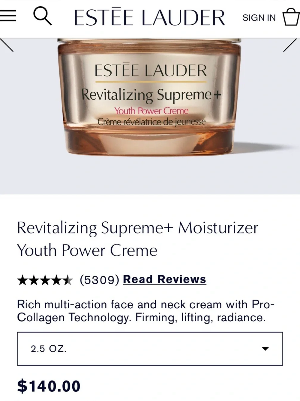 NWT Estee Lauder Revitalizing Supreme+ Youth Power Creme 2.5 ounces/75ml - Picture 12 of 16